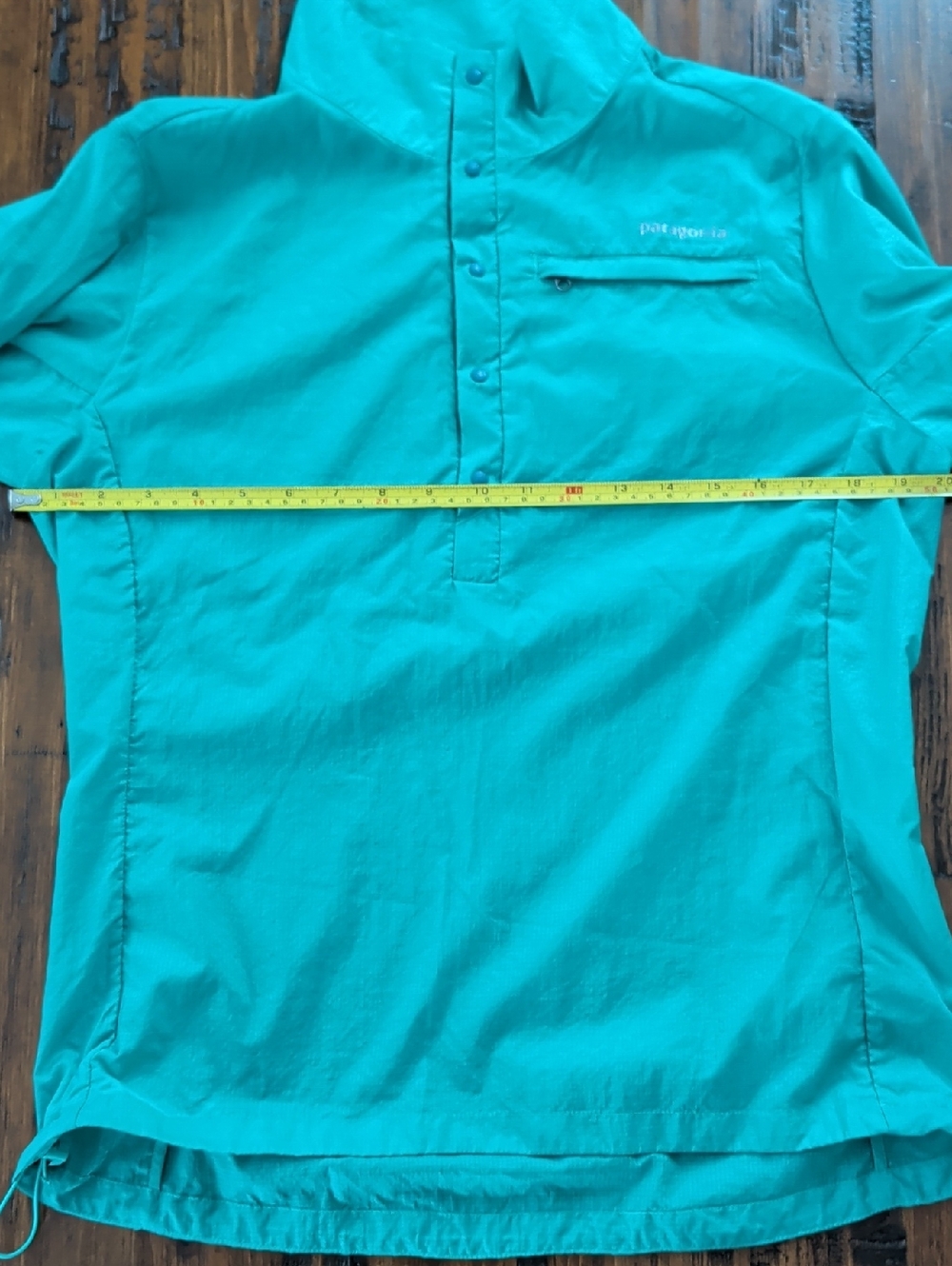 Patagonia Houdini Turquoise Long-Sleeve Snap Pullover Jacket Top Size M - Picture 10 of 14